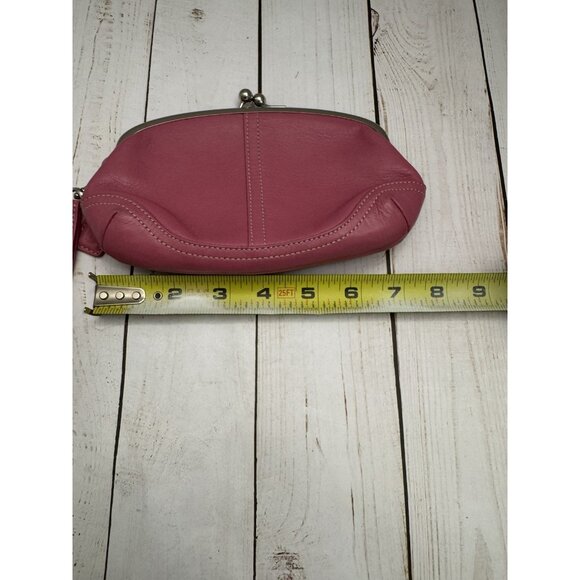 Coach Soho Kisslock Pretty in Pink Leather Wristlet Clutch Purse 8x4x1” EUC - Picture 11 of 11